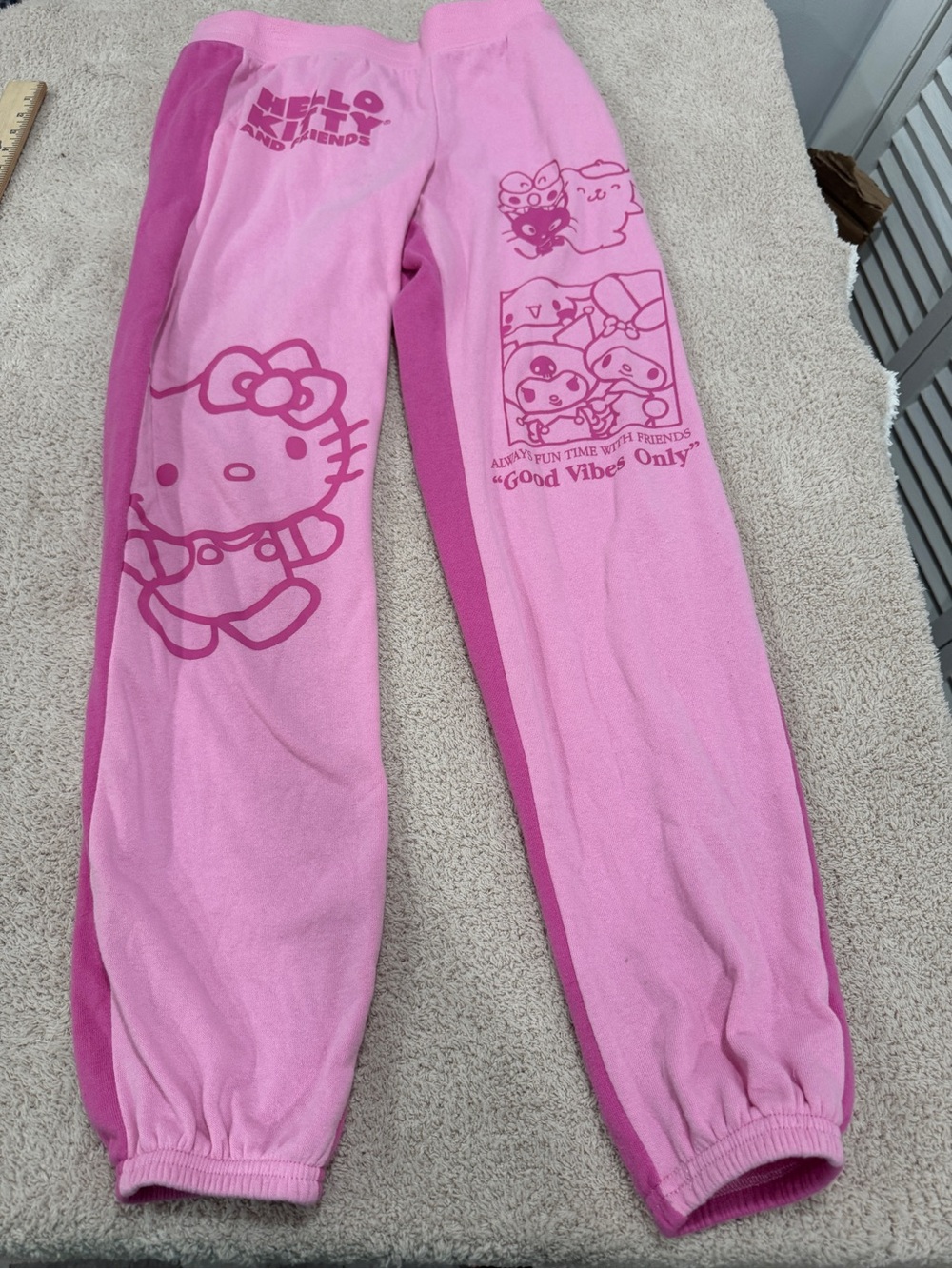 Hello Kitty & Friends Pink Jogger Pajama Pants Hybrid Apparel Sanrio M